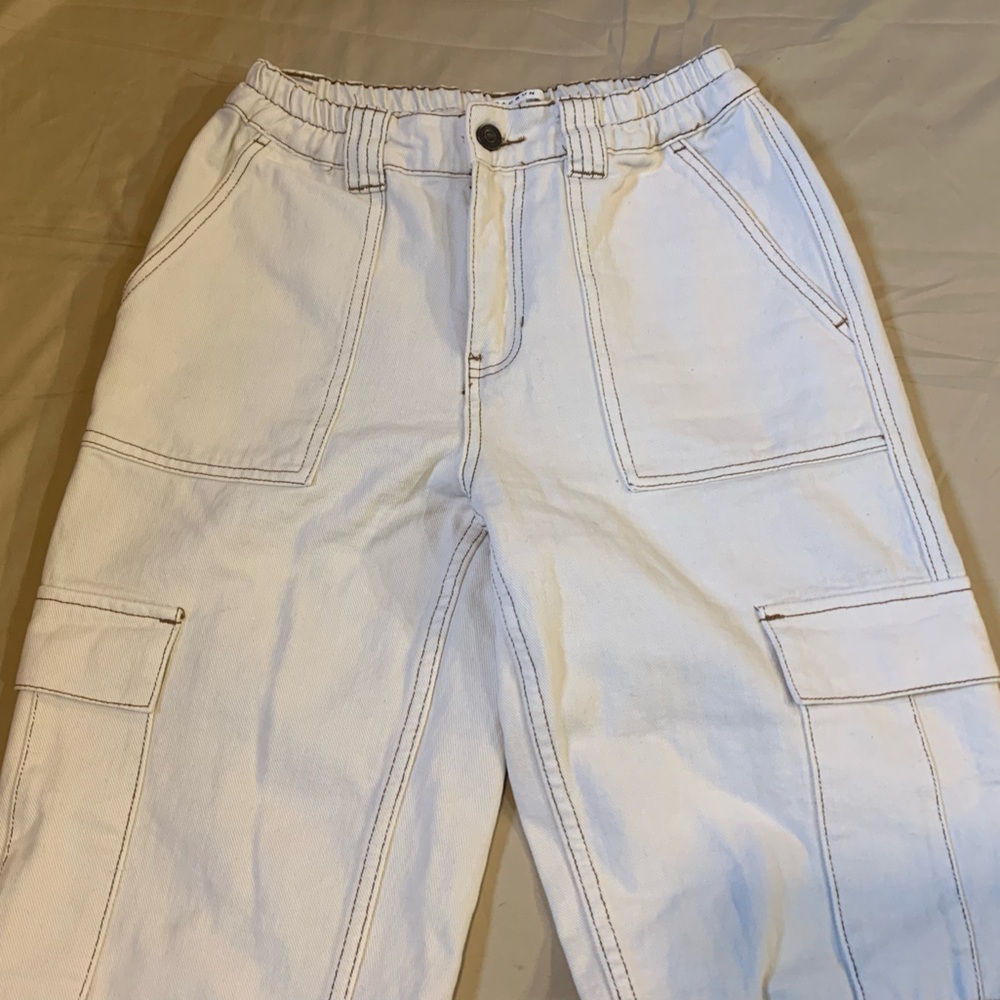 PacSun White Cargo Pants Women's Size S - Picture 3 of 9